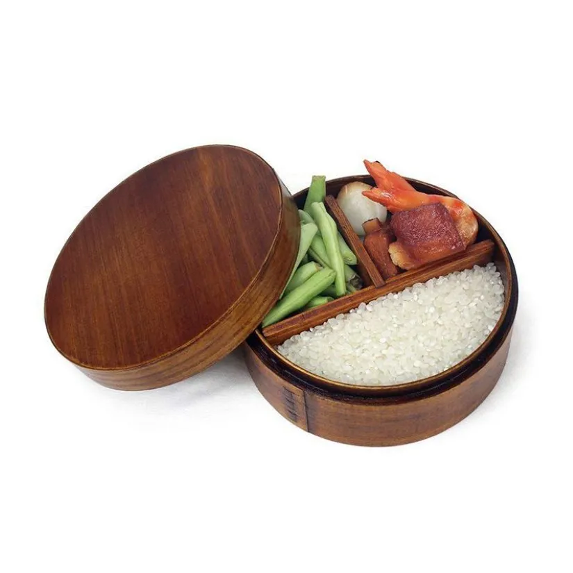 ABZC-Japanese Bento Boxes Wooden lunch box Sushi Portable Container Wooden container249E