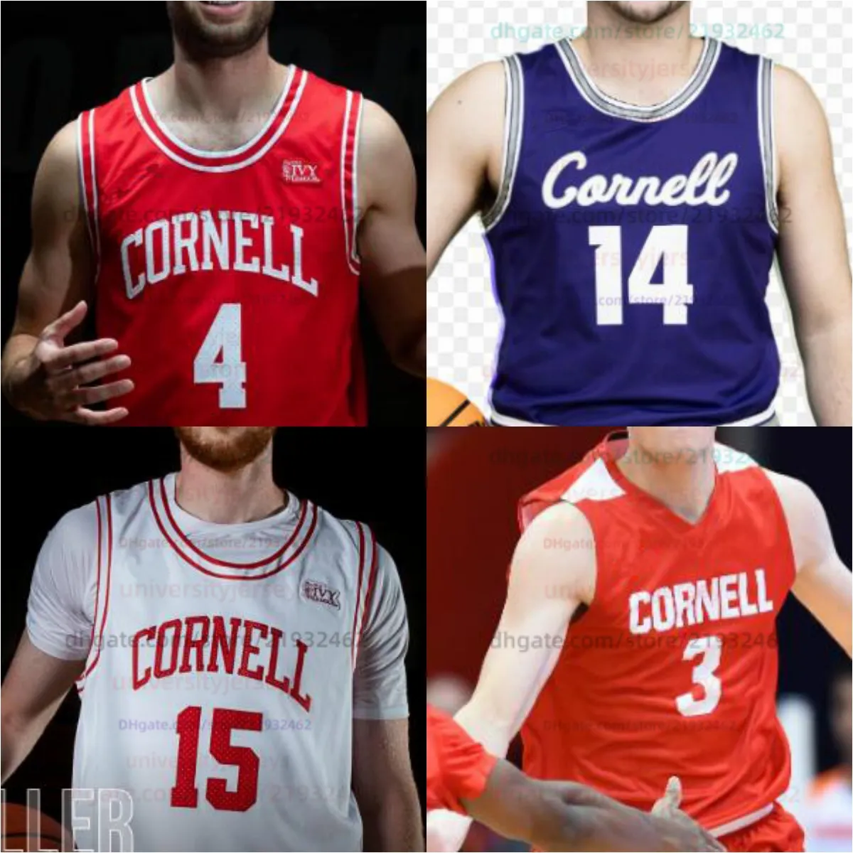 Anpassad Cornell Big Red Basketball 0 Evan Williams 1 Nazir Williams 2 Ian Imegwu 3 Ryan Kiachian 5 Jacob Beccles 10 Hayden Franson Mens Women Youth Jerseys