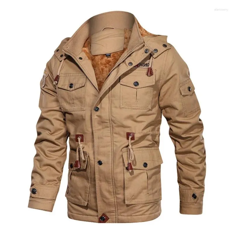 남자 재킷 양털 및 미국 후드 군사 스트리트웨어 방수 트랙 윈드 브레이커 겨울 2024 대표팀 대형 6xl