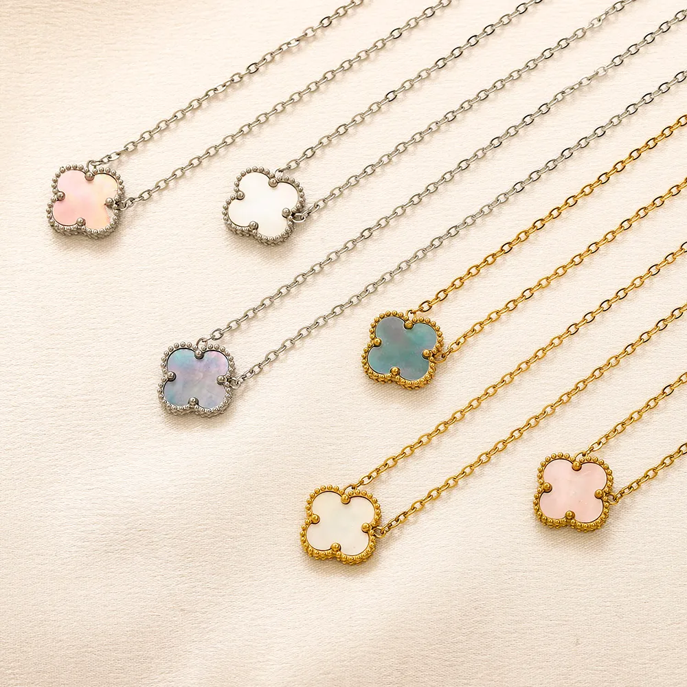 NEW designer necklace jewelry Clover Pendant Necklaces Gold Flower Necklace Chain for womens gift
