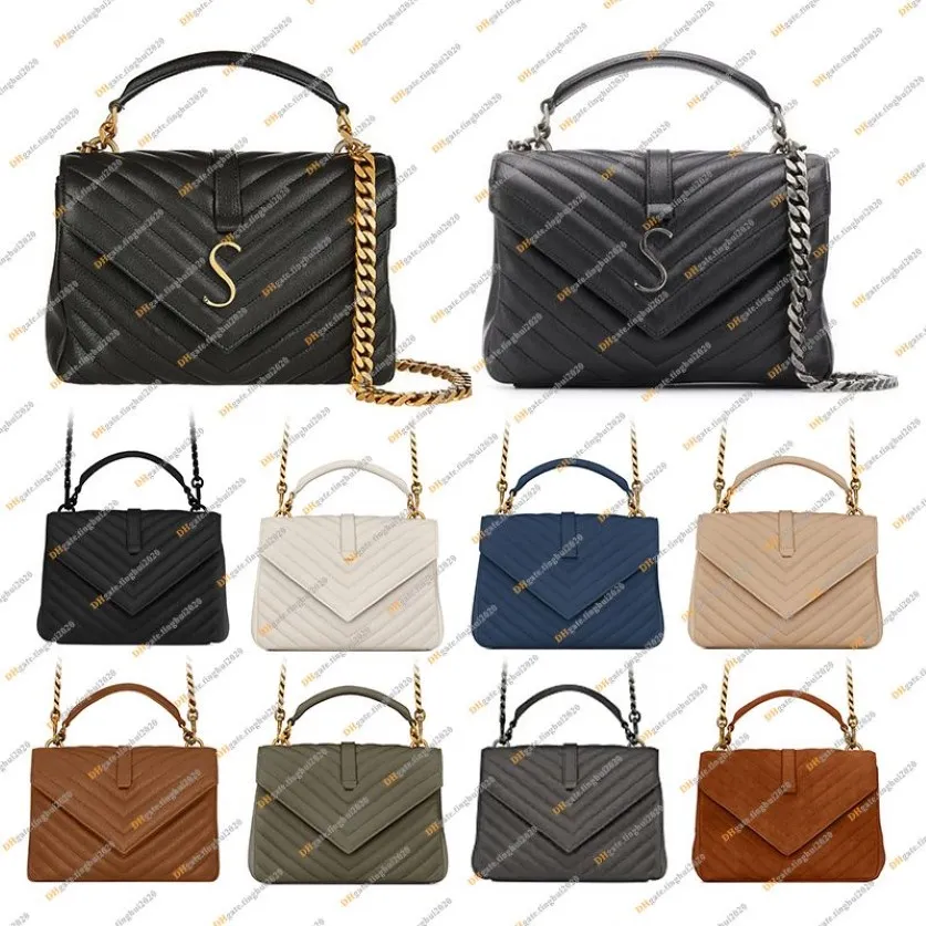 Ladies Fashion Designe COLLEGE Quilted Leather Chain Bags Shoulder Bag Crossbody Messenger Bag TOTE Handbags High Quality TOP 5A 2207d