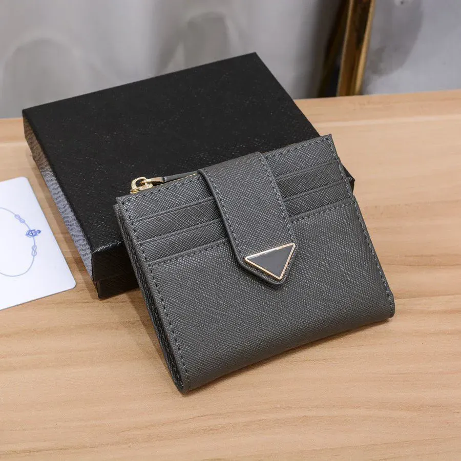 2024 NEW Designer leather Wallet Stylish Men Women Folding zipper triangle Wallets Purse Card Holder Notes Money Purses Flip Wallet Multiple styles