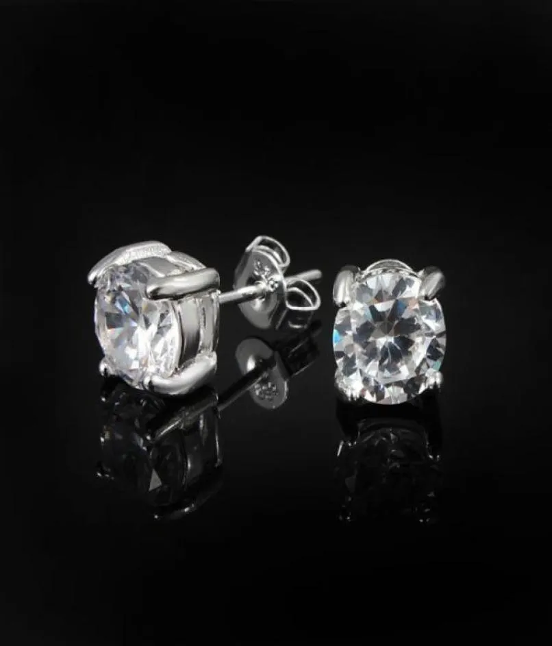2014 New Design Top Quality 925 Sterling Silver Swiss CZ Diamond StudEarringsファッションジュエリーウェディングギフト8065356