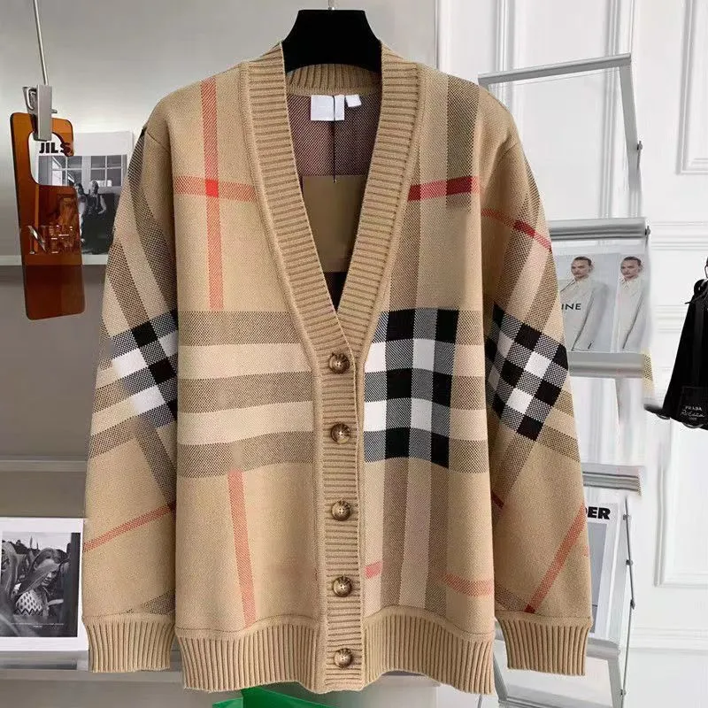 Burry Seater Designer Sweaters Womens Brand Brand Burr Classic Striped Fashionable Women Overshirt Leng Sleeved Sweater Mens Seater Cot Overshirts