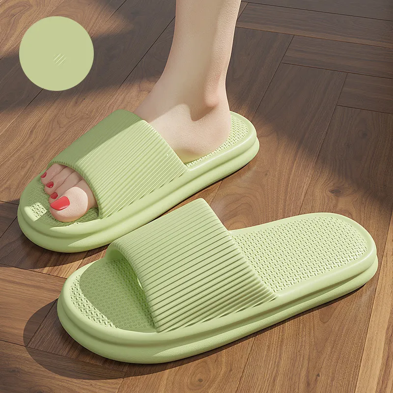 2024 zapatillas casuales de verano rasguños de mulas planas de goma Eva gruesas zapatos de moda verdes