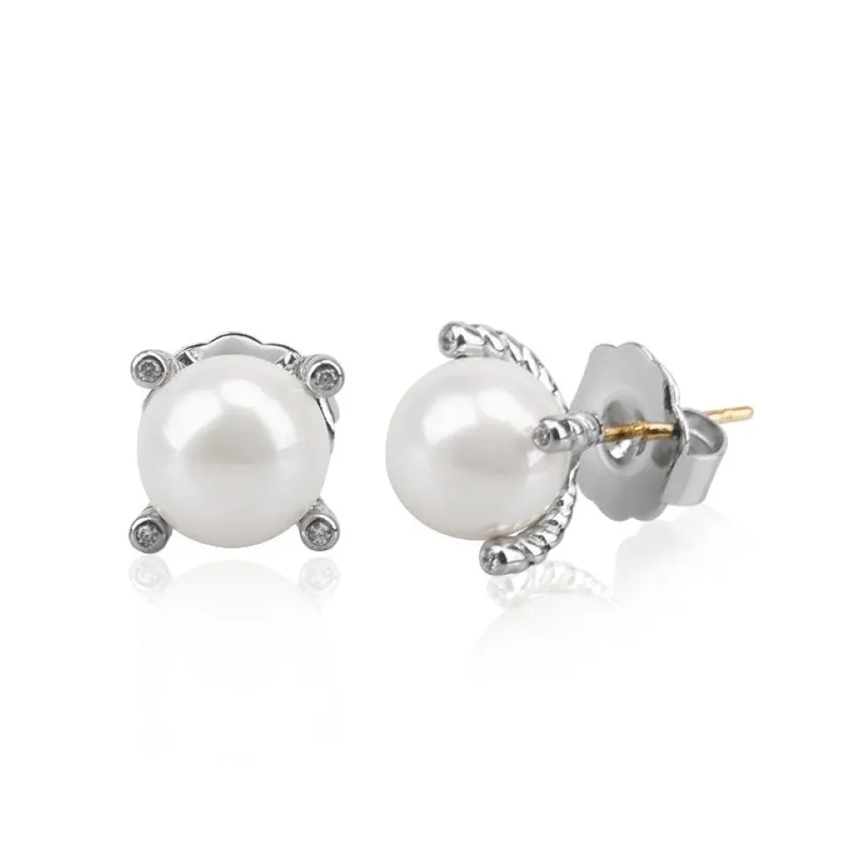 Stud Earrings Vintage 7mm Imitation Pearl Wedding Jewelry Women's Earrings320e