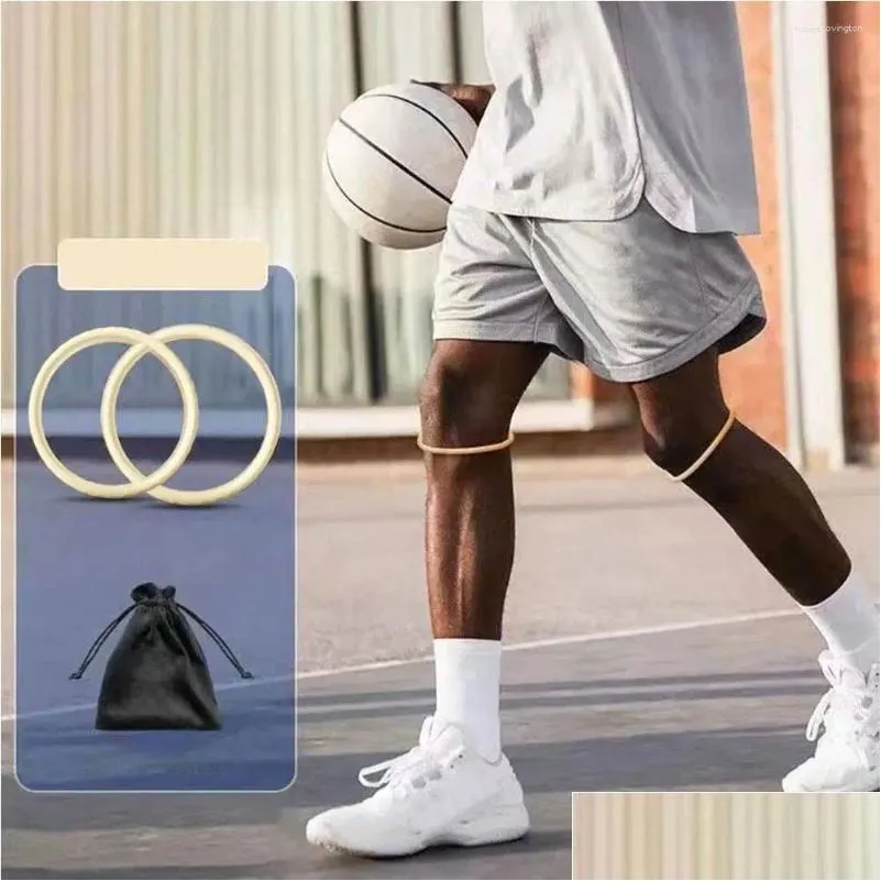 Ginocchiere per gomiti Cinturino rotuleo sottile Corda per articolazione della forza di pallacanestro Corda per esercizi rotulea in gomma con anello O0L1 Drop Delivery Sports O Dhj82
