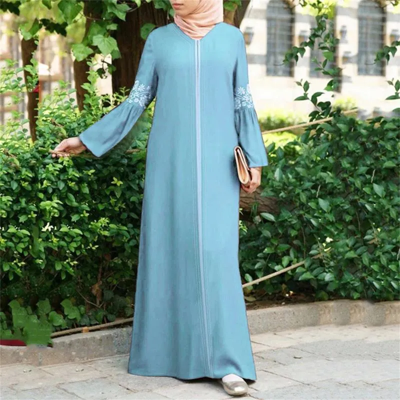 Etniska kläder maxi abaya klänningar vintage islamisk klänning blommig tryckt långa solida kvinnor muslimska kaftan kläder burka 2024 ankomst