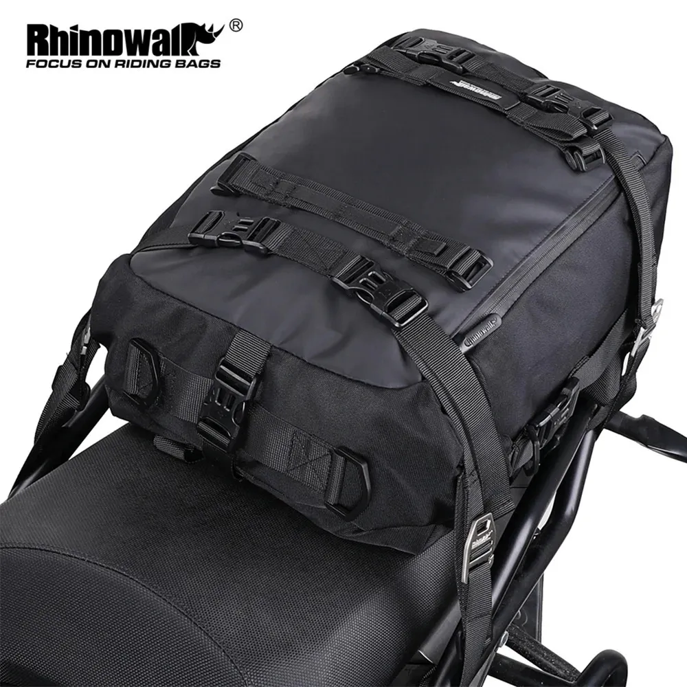 Rhinowalk Motorcycle Back Seat Bag 10/20/30L Waterproof Multifunctional Saddle Side Luggage Bag cycling backpack Universal 240219