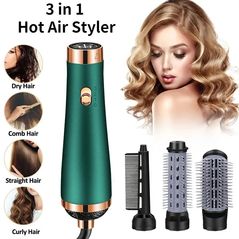 3 in 1 Air Brush Ionic Hair Dryer Brushes Volumizer 3 Heads Hair Straightener Heating Comb Curler Hairdryer Hair Styler Tool 240222