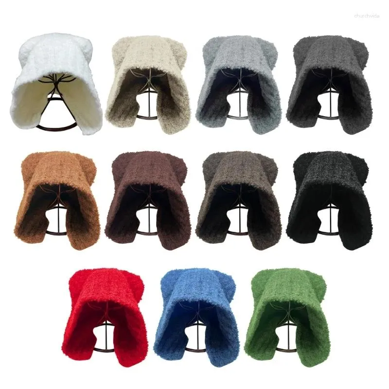 Berets mulheres urso chapéu russo cossaco bonés para esqui de inverno bacia de neve elegante fuzzy