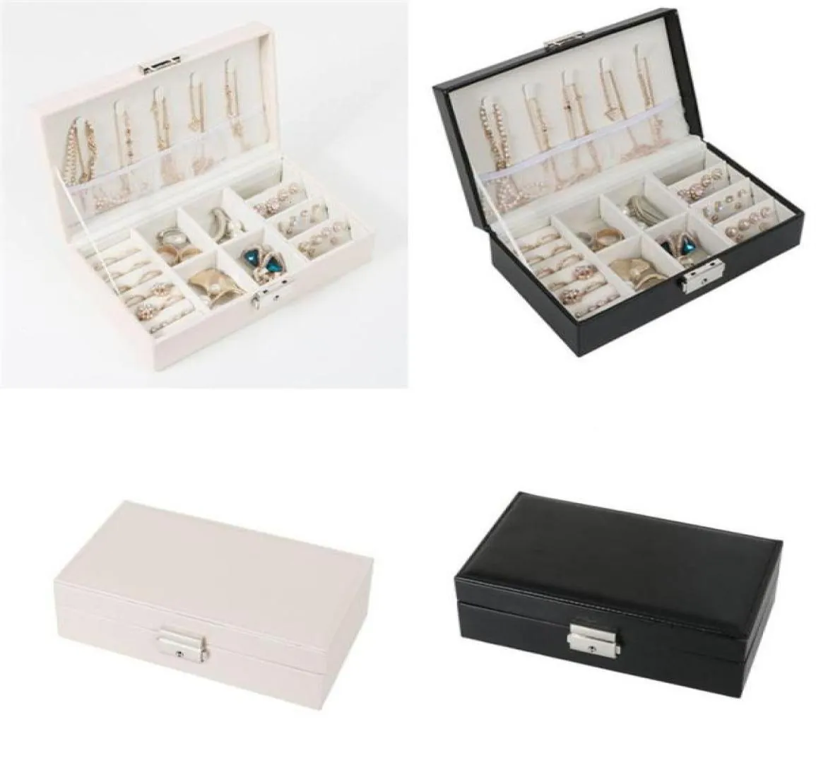 Boîte à bijoux en cuir PU, organisateur de boîtes de rangement, étui de voyage, boucles d'oreilles, bagues, colliers, boîte de rangement 6999353