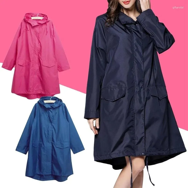 Manteaux imperméables femmes imperméable hommes coupe-vent vêtements de pluie à capuche Poncho Portable coupe-vent fermeture éclair moto vêtements de pluie veste adulte