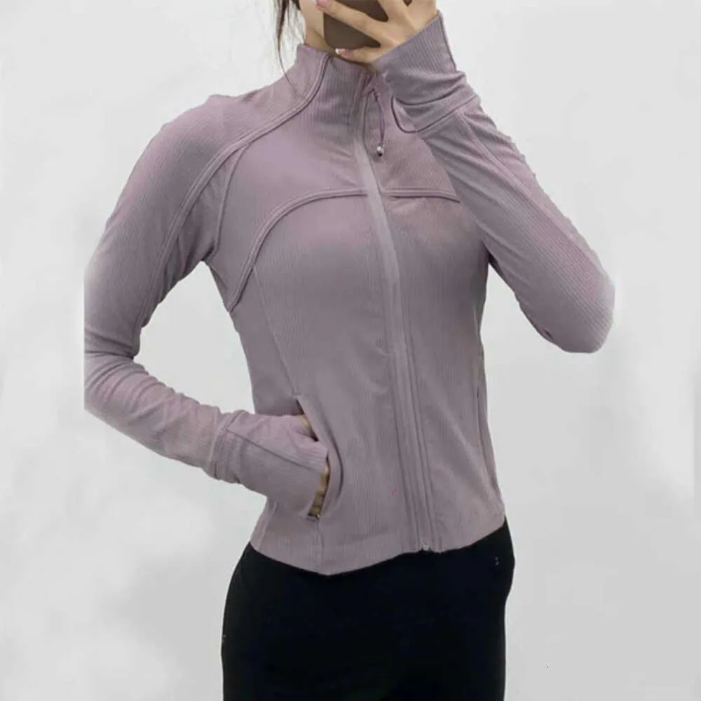 2024 Lululemeni Yoga Outfits長袖スポーツジャケット女性ジップファイス冬の温かいジムトップアクティブウェアランニングトレーニング服女性668rrrr