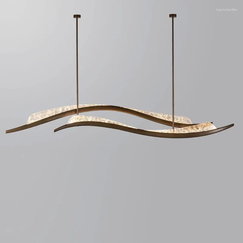 Hängslampor italienska alla koppar långa bar restaurang ljus modern designer konst kreativ led heminredning hängande lampa