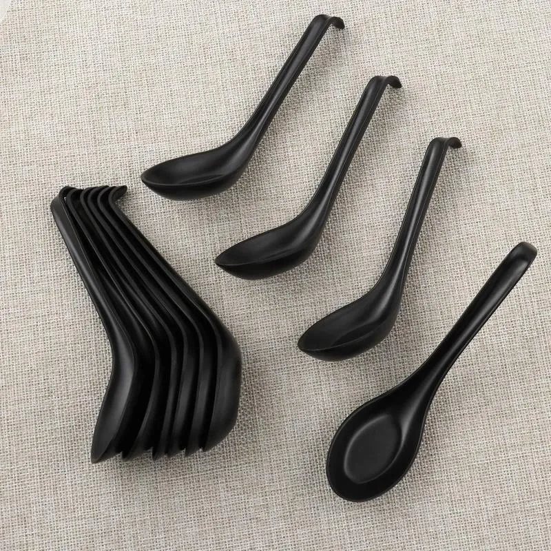 Colheres lidar com utensílios de mesa conjunto servindo asiático japonês melamina não pho vara colheres longas colher de arroz wonton ramen sopa chinês