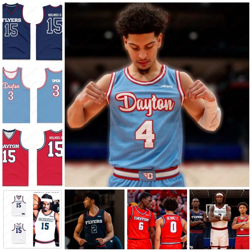 Custom DaRon Holmes II Dayton Flyers Basketball Jersey Marvel Allen Malachi Smith Petras Padegimas Isaac Jack Brady Uhl Stitched Dayton Jerseys