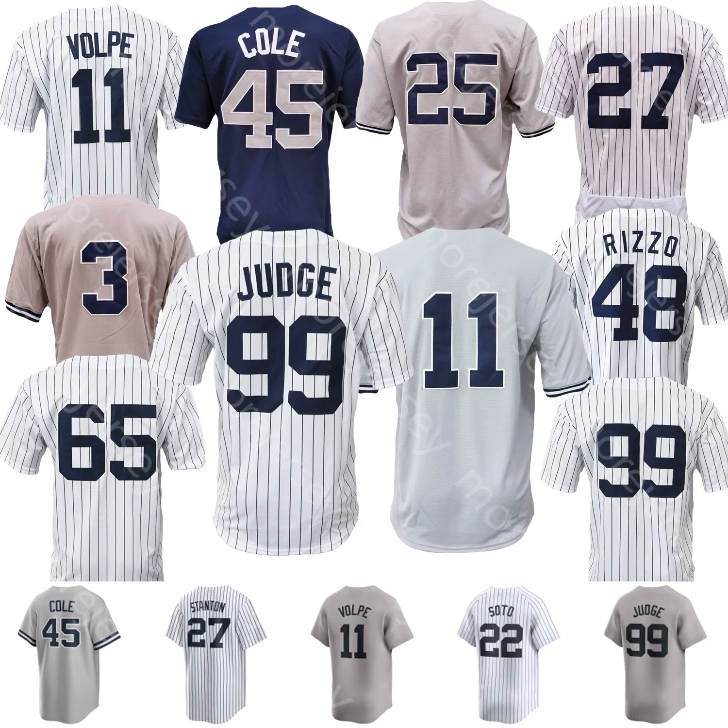 Baseball Jersey Aaron Judge Anthony Volpe Juan Soto Anthony Rizzo DJ LeMahieu Giancarlo Stanton Gleyber Torres Cole Cortes Jr. Stroman Dominguez Grisham Mantle