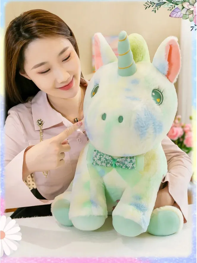 Pony figür doldurulmuş hayvanlar huggy wuggy peluş oyuncak tek boynuzlu at peluş oyuncak gökkuşağı küçük midilli bebek bezi atma yastık oyuncak peluche lisorne Noel için oyuncak çocuk için