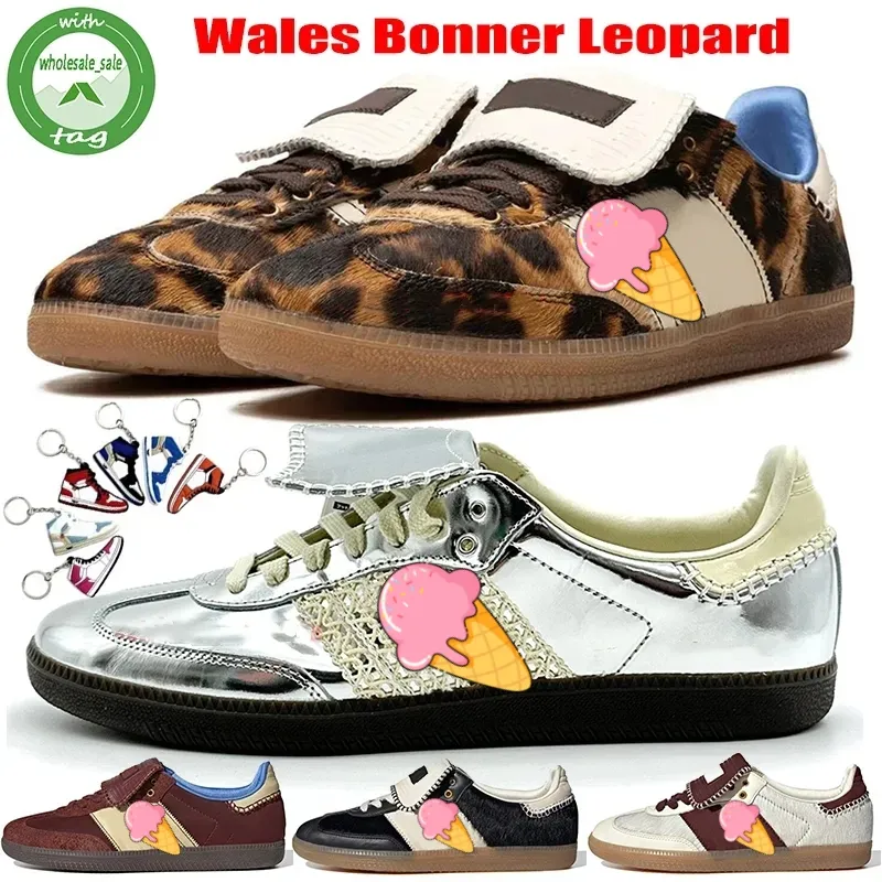 Nowy produkt 2024 Wales Bonner Leopard Pony Oryginalne designerskie buty Pharrell Humanrace White Fox Black Gum Red Trainers Pink Cream Green Platform Sneake