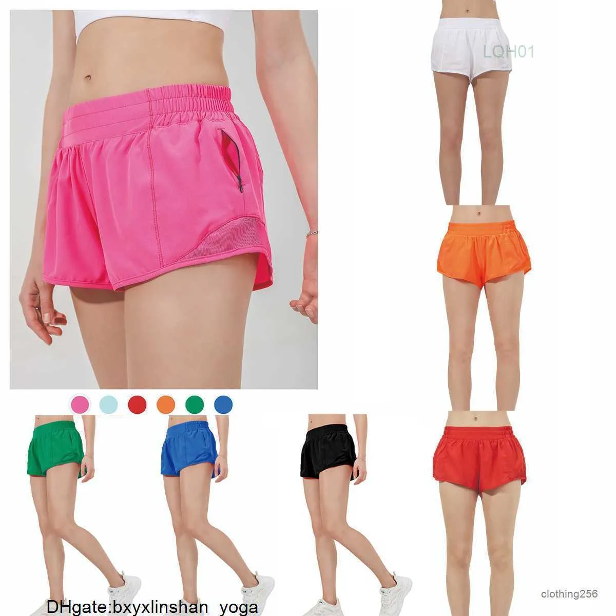 Herenshorts ontwerpers lululemens dames yogashorts Pasvorm Ritszak Hoge taille Sneldrogend lulus citroen Damestreinkort Losse stijl Ademend gymkwaliteit 05 65AN