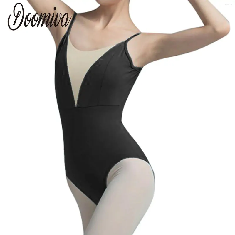 Stage Wear Ballet Leotard Bodysuit For Women Simple Tank Dance Jumpsuit Adult Daily Practice Clothes Yoga Gymnastic Top