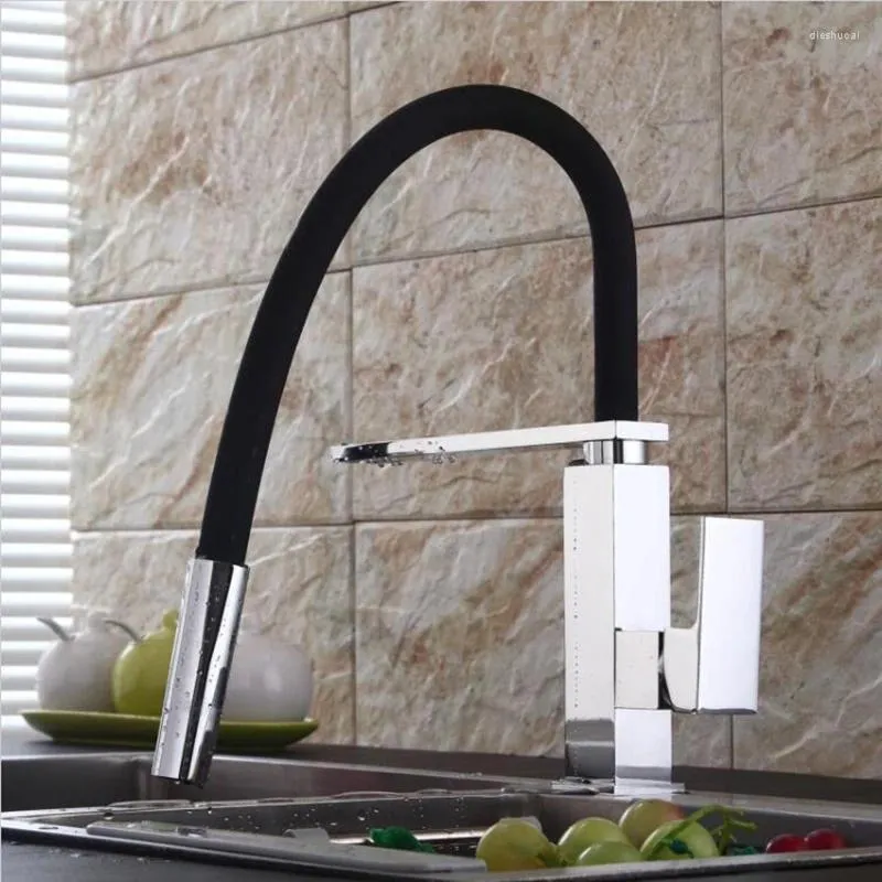 Rubinetti della cucina Rubinetto Vidric Rubinetti per lavabo Miscelatore per lavabo Una maniglia Montaggio su piano Monoforo Bagno Un rubinetto quadrato