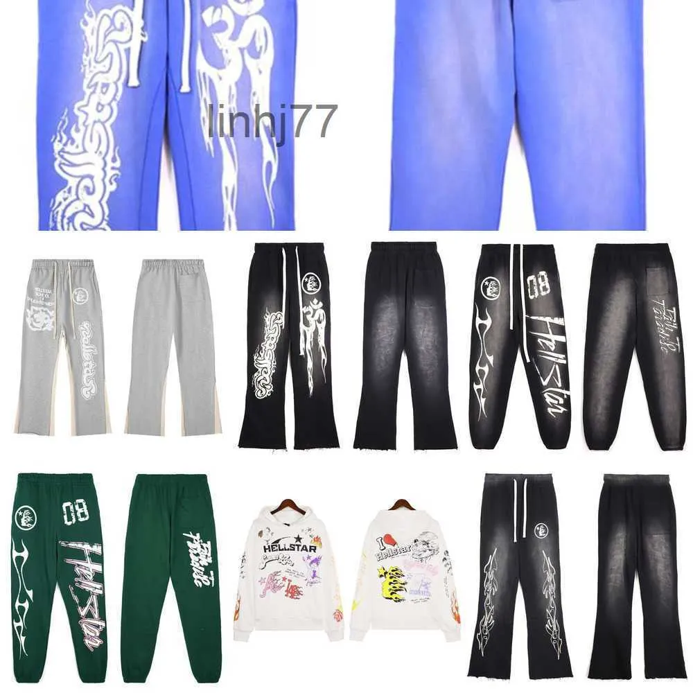 Sweats à capuche pour hommes Sweatshirts Hellstar Chemise Printemps et Automne Costume de sport Pantalon à manches longues Street Hip Hop Rétro Alphabet Imprimer Haute HeVRW6