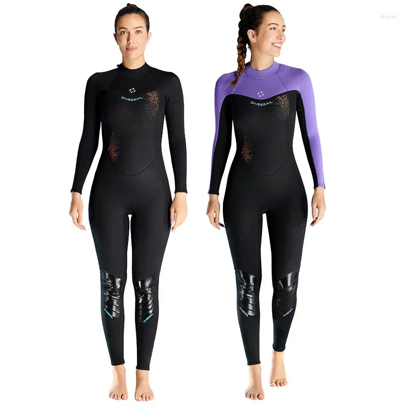 Roupa de banho feminina europeu e americano 3mm terno de mergulho de uma peça de manga comprida engrossado quente mergulho surf inverno maiô c746