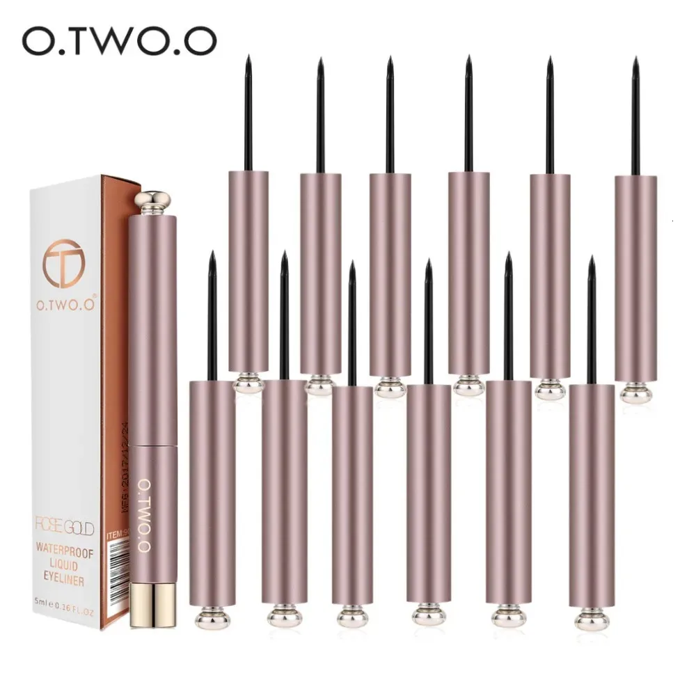 OTWOO 12 pièces stylo Eye Liner imperméable Maquiagem deux types pointe de brosse Eyeliner liquide longue durée délicat yeux de chat maquillage 240220