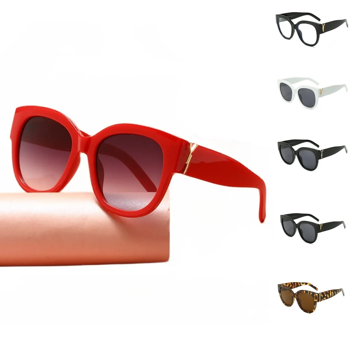 Gafas de sol de diseñador Letra Y Gafas de sol coloridas Marca UV400 Lentes de ojo de gato gafas para hombre mujer al aire libre oh758