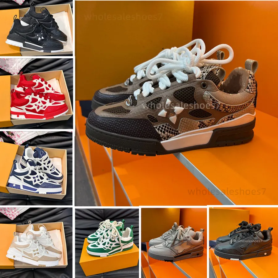 Top Quality Homem Designer Sapatilhas Luxo Sapatos Casuais Genuíno Correndo Couro Vintage Clássico Derme Marca Skate Vintage Bezerro Moda Treinadores