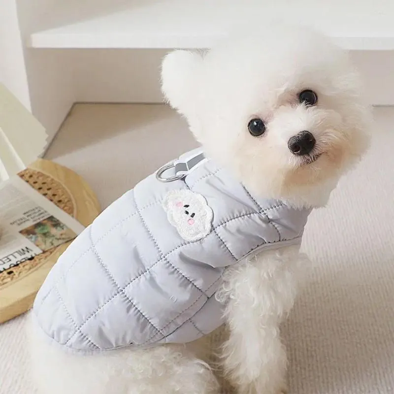 Dog Apparel Korean Style Pet Cotton Vest Comfortable Warm Puppy Jacket With D-ring Soft Thickened Clothing Winter