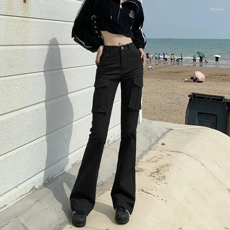 Jeans pour femmes CASUMANL Marque 2024 Printemps Femmes Cargo Pantalon Baggy Mode Haute Taille Écolière Américaine Streetwear Mujer