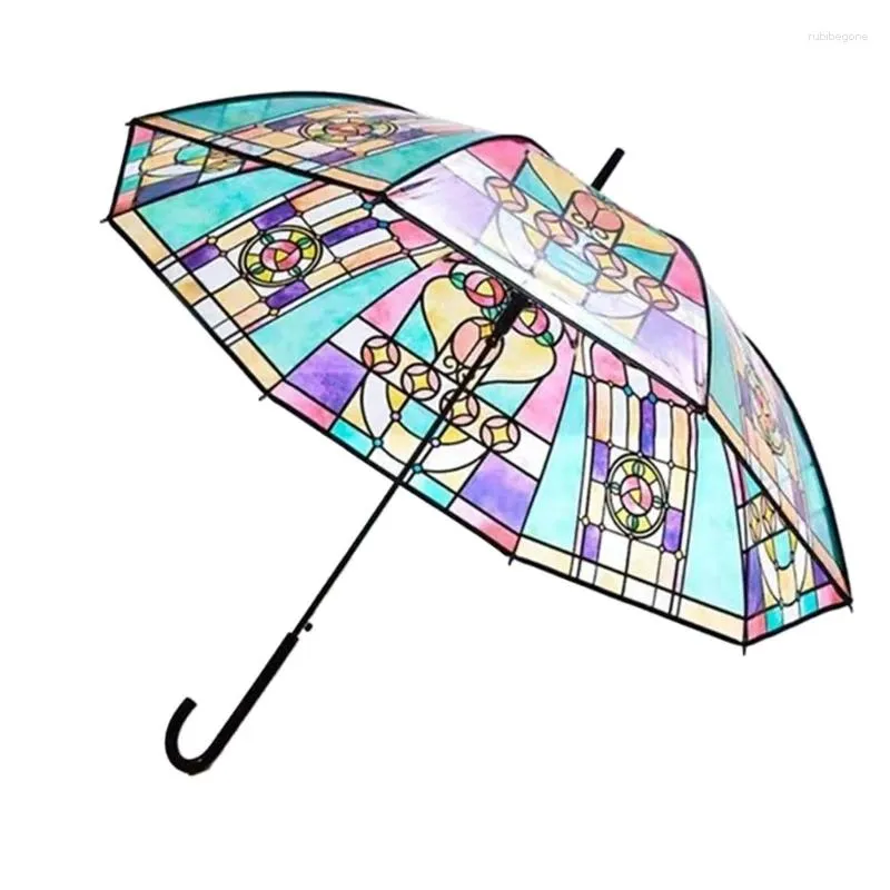 Guarda-chuvas Clear Bubble Umbrella Auto Open Transparent Church Glass 23inches 594C