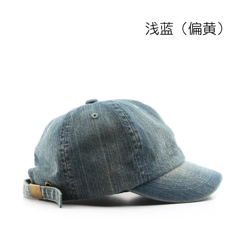 2024 Hot Sellig Football Professional Soccer Japanese Fashion Short Brim Solid Color Denim Light Board Baseball Cap Outdoor Sports Travel Fe