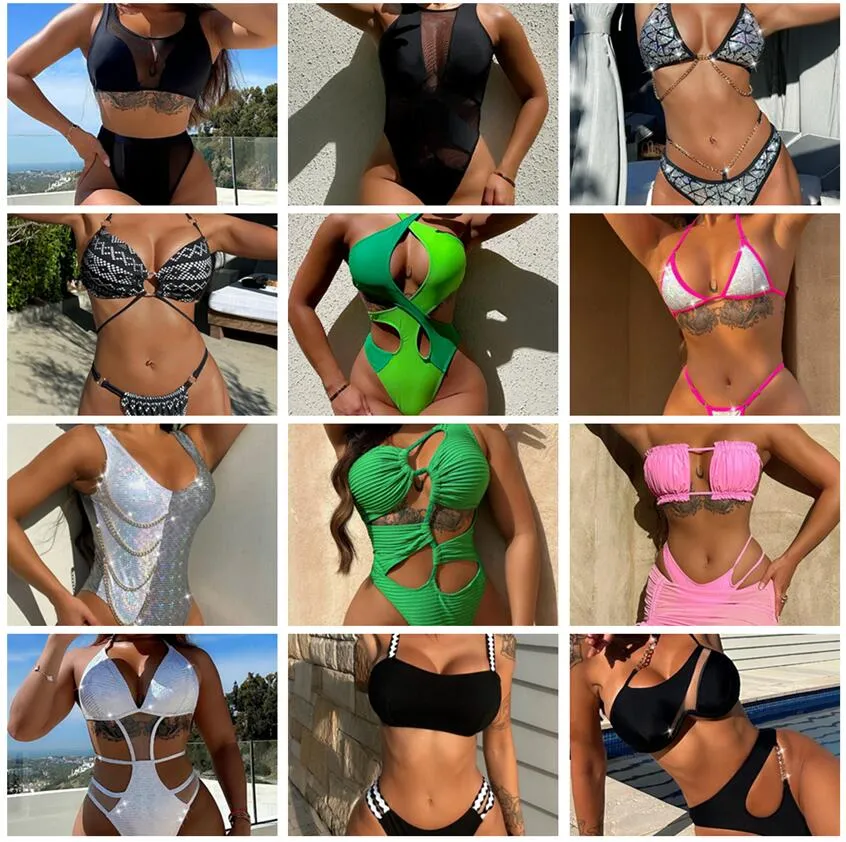 2024 Natation Maillot de bain de luxe designer bikini maillot de bain fendu maillot de bain sexy marquage à chaud rayures irrégulières yakuda sports en gros populaire dhgate Discount