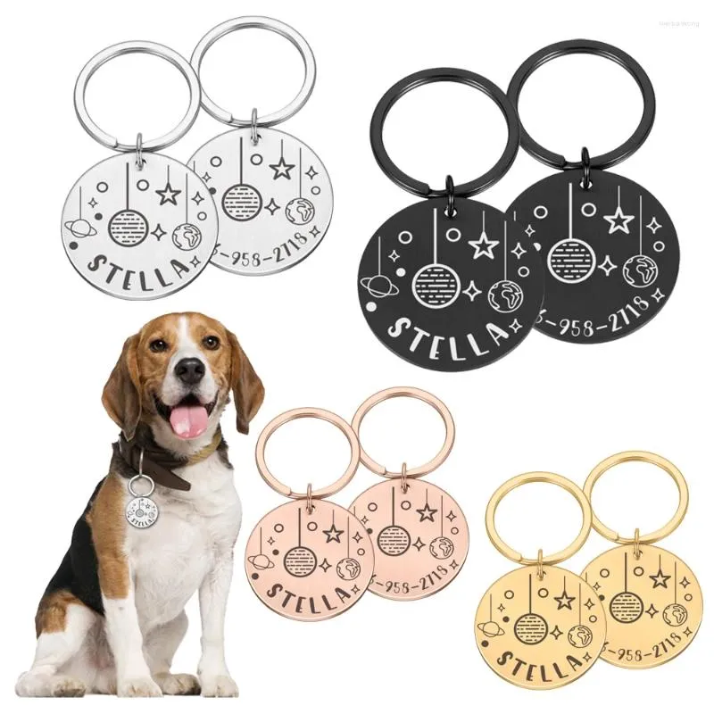 Dog Tag Customizable Cat Necklace Name Personalized Anti-lost Address Tags Supplies Medal With Engraving Owner Number