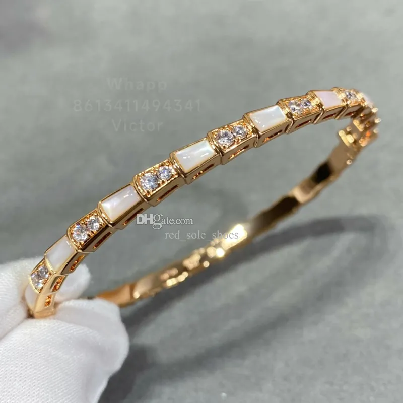 Pulseira única em escala serpentina para mulher diamante banhado a ouro 18K luxo da mais alta qualidade fashion tamanho europeu nunca desbota presente requintado 025