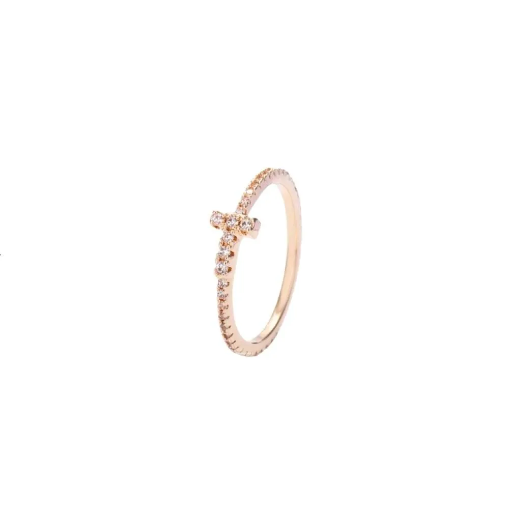 Tiffiny Rings Designer Kvinnor Originalkvalitet Band Rings Diamond Ring 18K Rose Gold Plating for Women Fashionable and Versatile Simple Ring