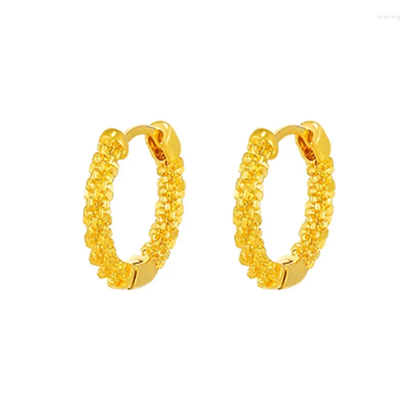 Brincos pendurados joias simples 18k ouro pequeno anel de orelha fivela feminino estilo europeu moda retrô vintage casamento