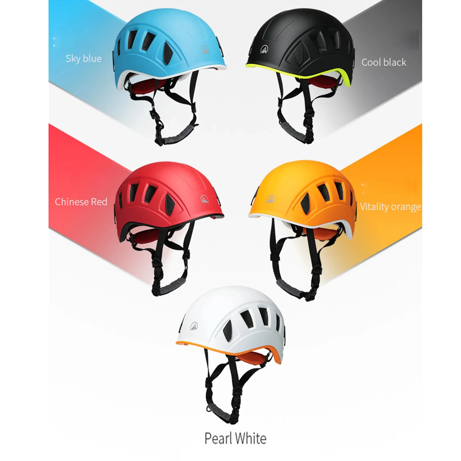 Adjustable Climbing Helmets Safety Hard Hat Head Guard 55-61cm Head Protective Gear Rock Climbing Caving Hiking