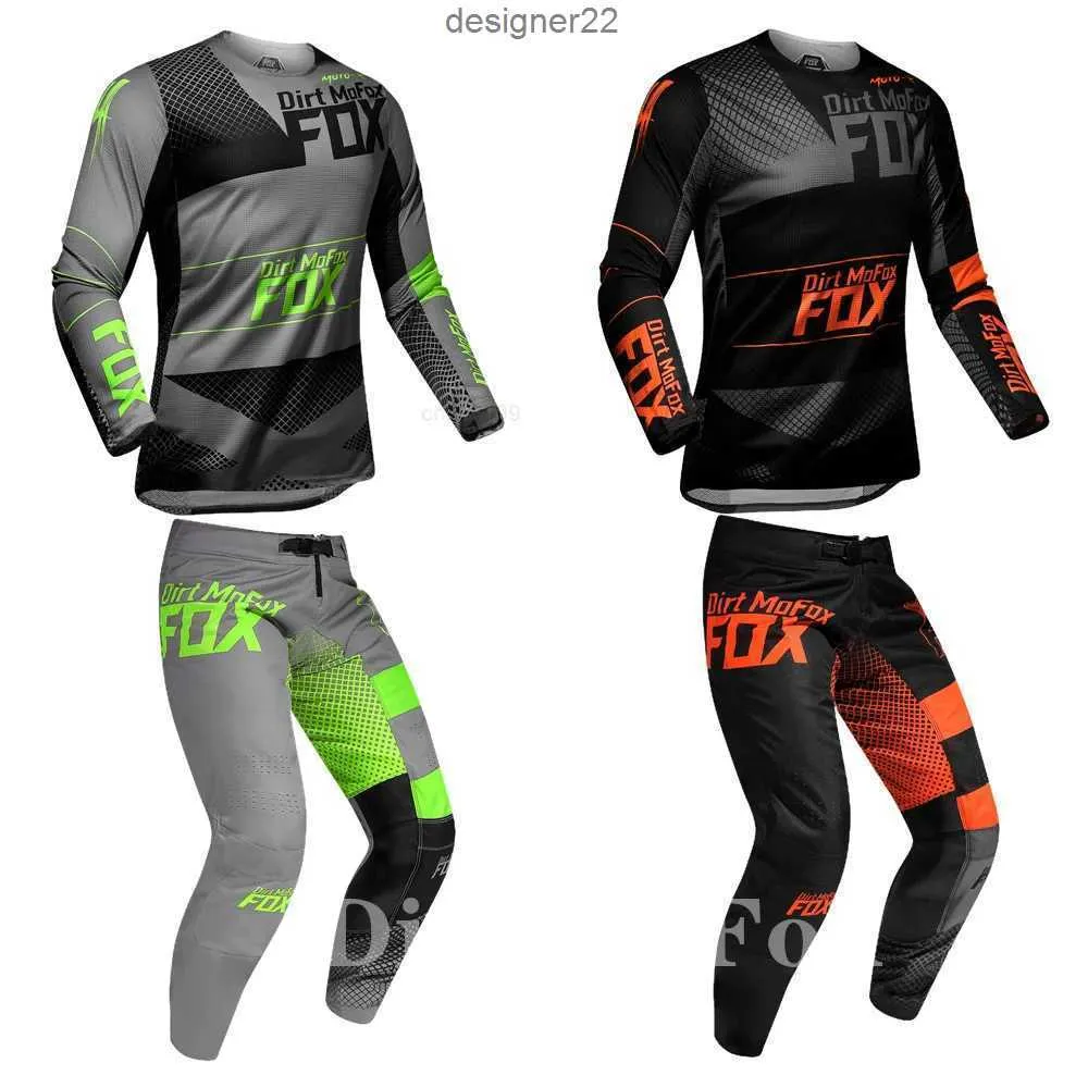 2022 Set di attrezzatura da corsa per motocross Dirt MoFox Mach Pantaloni in jersey Mountain Bike Kit fuoristrada Downhill Bike Tuta elasticizzata a 4 vie