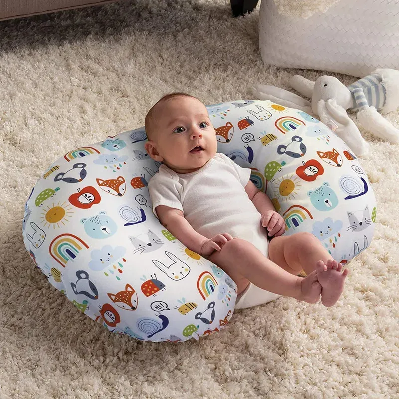 Baby Pillow With Removable Pillowcases Kids Neck Pillow Baby Support Cushion U Shaped Soft Cartoon born Baby Lying Pad 240220