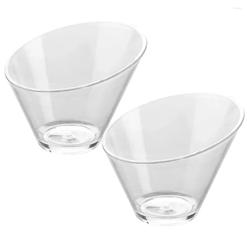 Dinnerware Sets Portable Transparent Slanted Ice Cream Bowl Reusable Simple Multi-functional Snack Fruit Storage Mixing Bowls