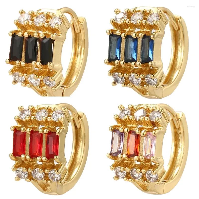 Kolczyki Dangle Bohemian Geometry cyrkony okrągłe obręcze dla kobiet złoto kolor kropla sparowana biżuteria modowa w języku koreańskim