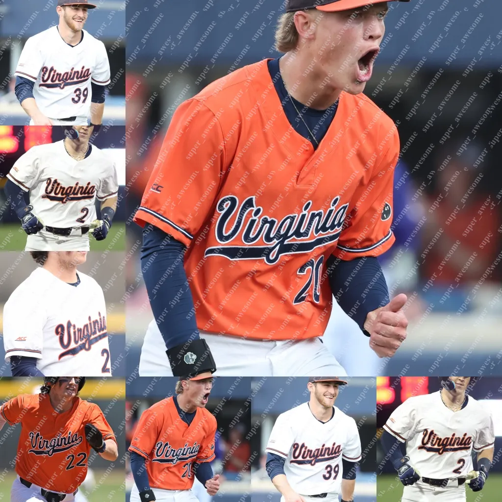 Maglia da baseball UVA Virginia Ryan Zimmerman Harrison Didawick Griff O'Ferrall Henry Ford Ethan Anderson Anthony Stephan Casey Saucke Henry Godbout Bryson Moore