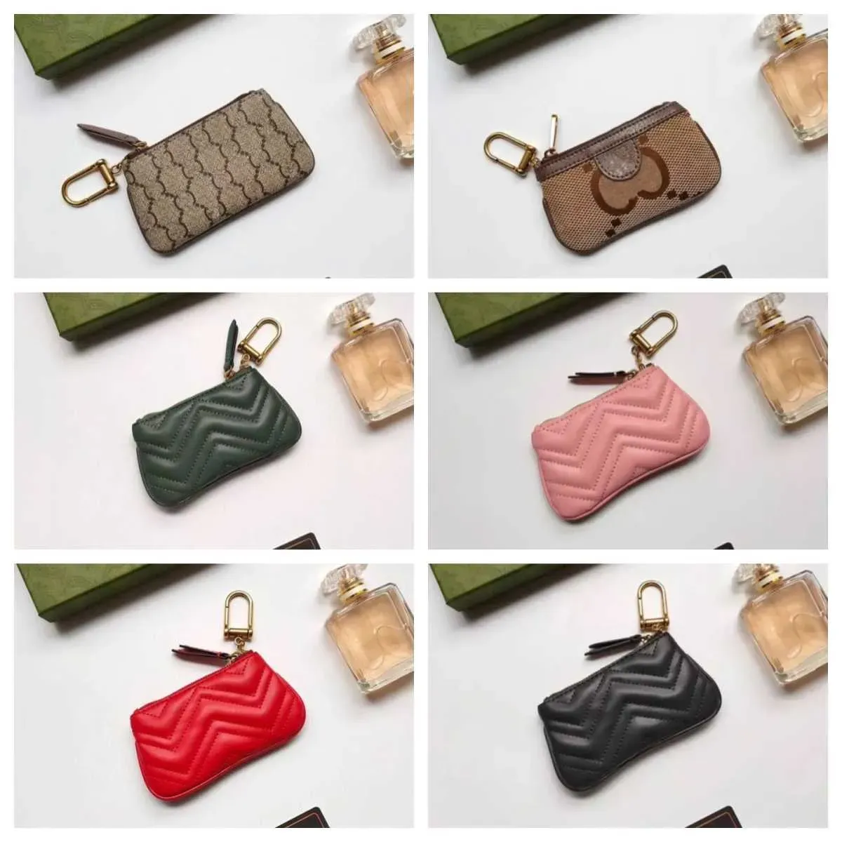 Designer portemonnee sleutelhanger pochette klein zakje mode lippenstift tassen dames heren sleutelhanger creditcardhouder mini-portemonnees