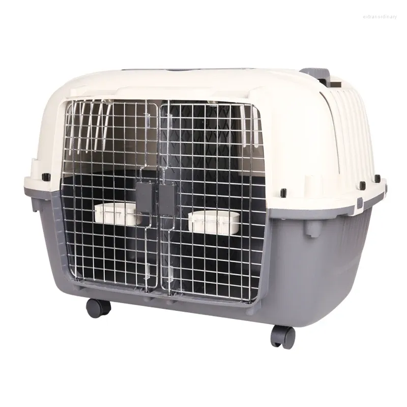 Fabricant de transporteurs de chats, vente en gros, Cage de Transport aérien Durable pour animaux de compagnie, grand chien avec roues, caisse carrée à Double porte à vendre