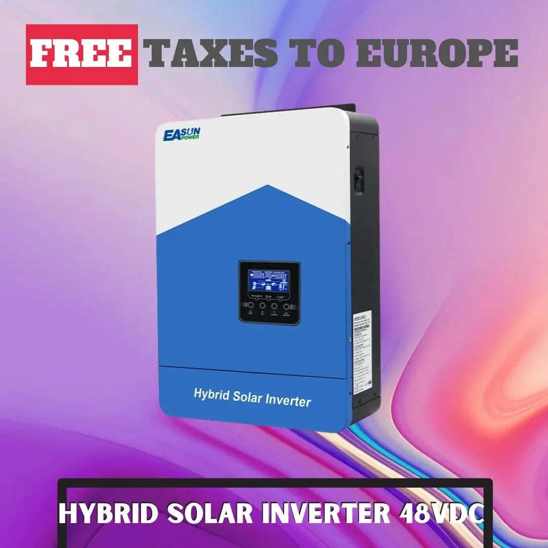 EASUN 7000VA 6200W Hybrid Solar Inverter - 48V DC, MPPT 80A, 450V DC PV ...